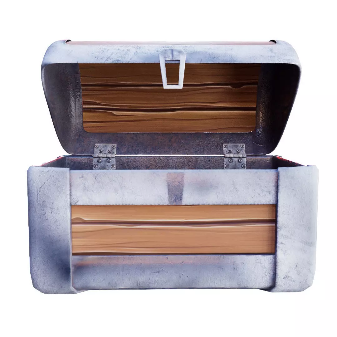 Chest with painted texture Free 3D model