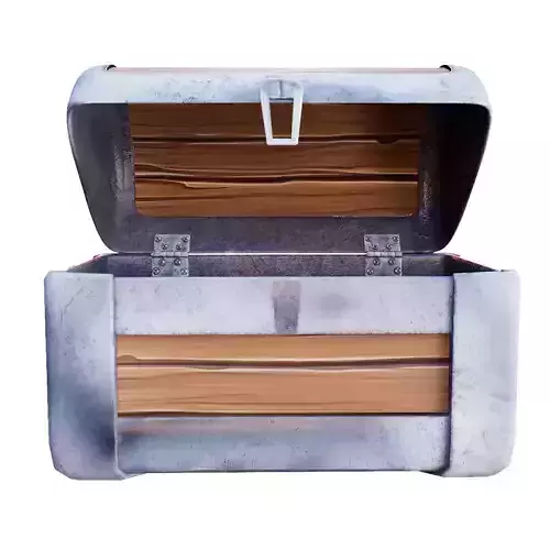 Chest with painted texture Free 3D model