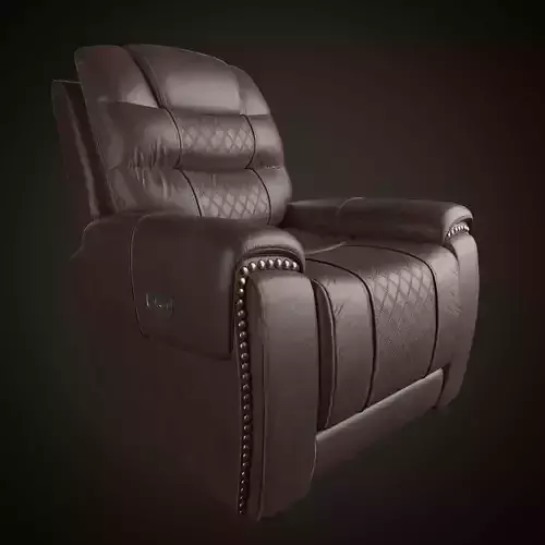 Realistic Sofa 3D model Game Ready leather recliner