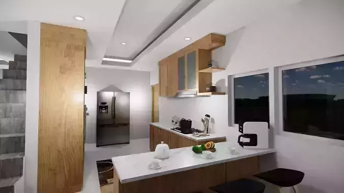 Kitchen 3D sketch up File with dimention in auto cad and pdf 