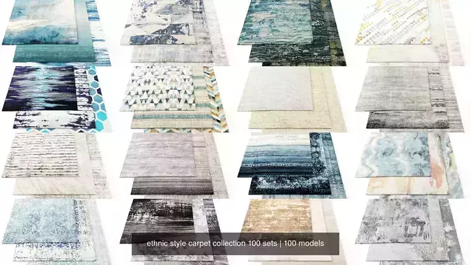 ethnic style carpet collection 100 sets 