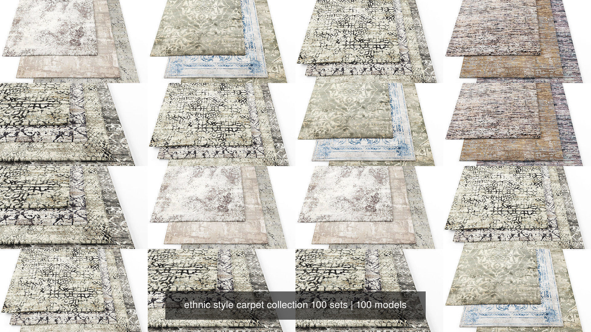 ethnic style carpet collection 100 sets _12