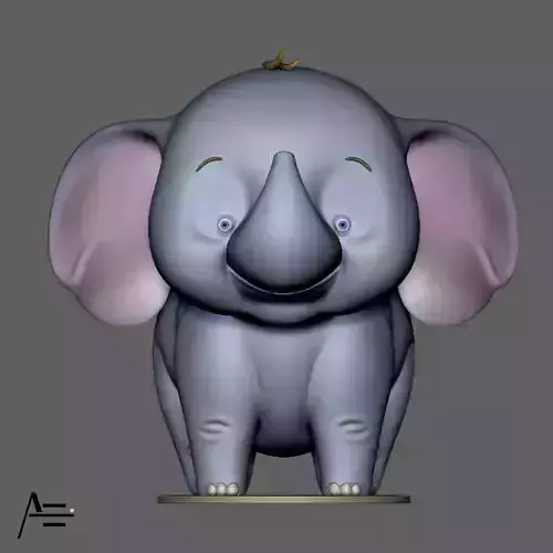 elepant cartoon 3D print model