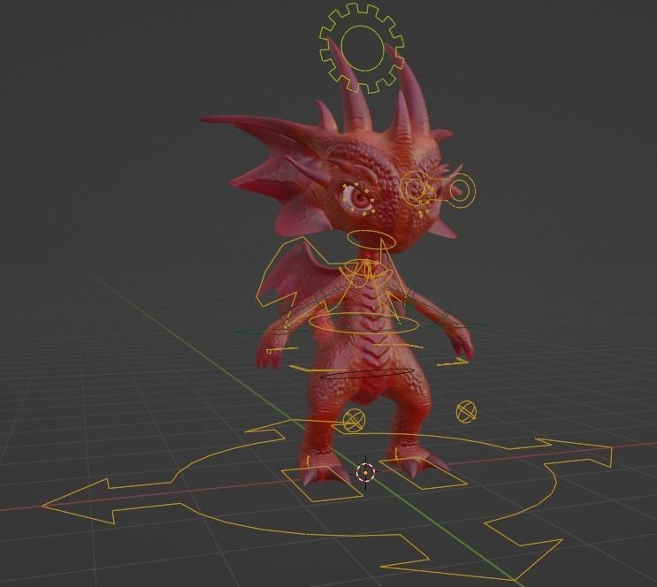 cute dragon Low-poly 3D model_1