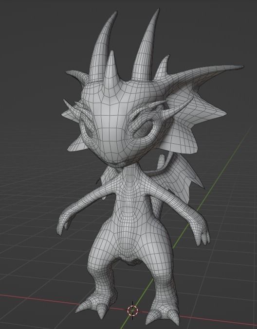 cute dragon Low-poly 3D model_3