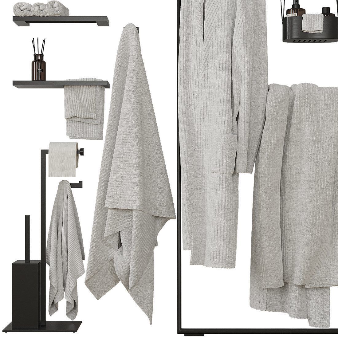 Decorative bathroom set 201 3D model_5