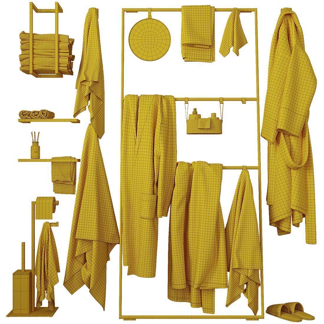 Decorative bathroom set 201 3D model_1