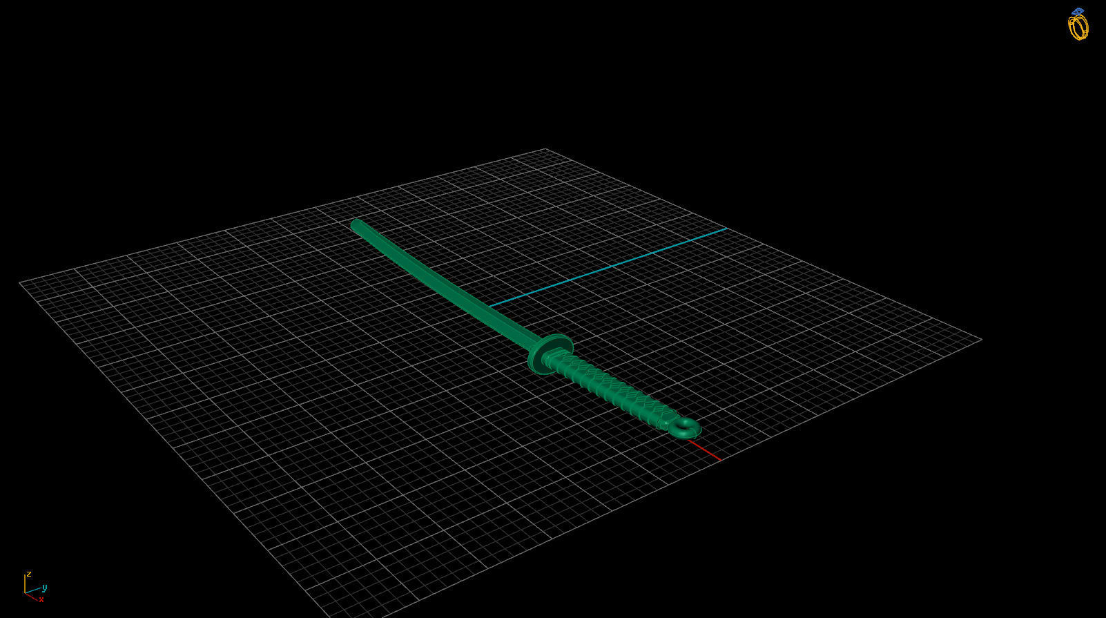 Katana in sheath pendant 3D print model_5