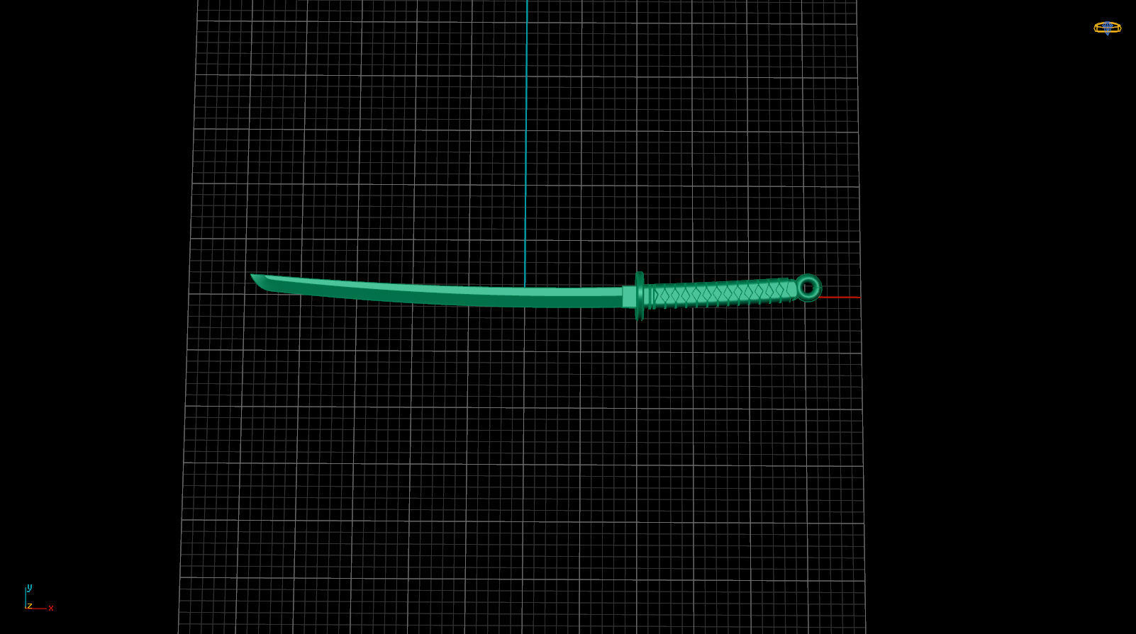 Katana in sheath pendant 3D print model_4