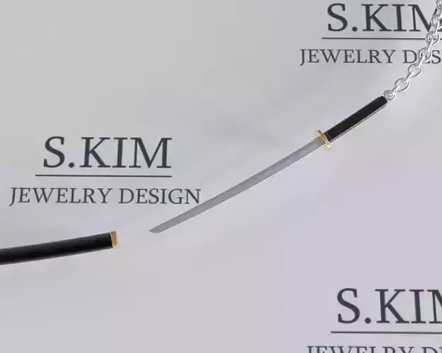 Katana in sheath pendant