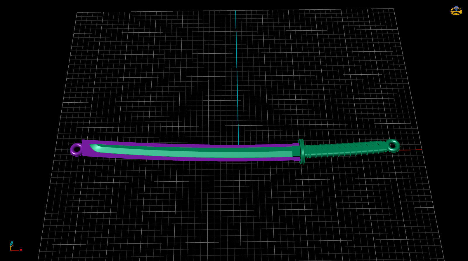 Katana in sheath pendant 3D print model_6