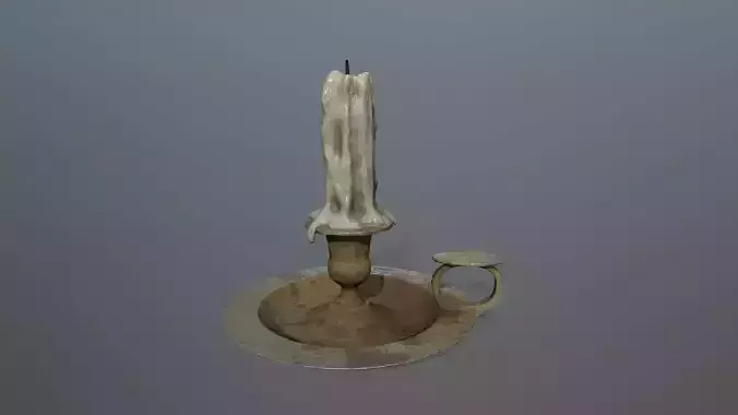Candlestick candle Low-poly 3D model