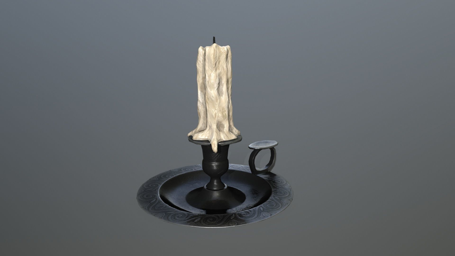 Candlestick candle Low-poly 3D model_6