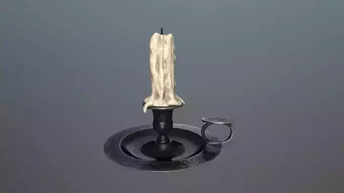 Candlestick candle Low-poly 3D model