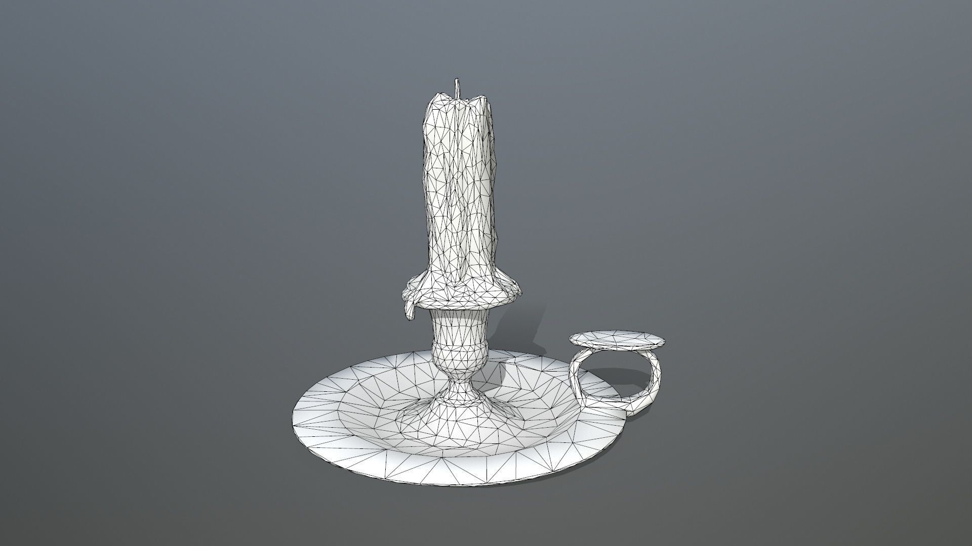 Candlestick candle Low-poly 3D model_9