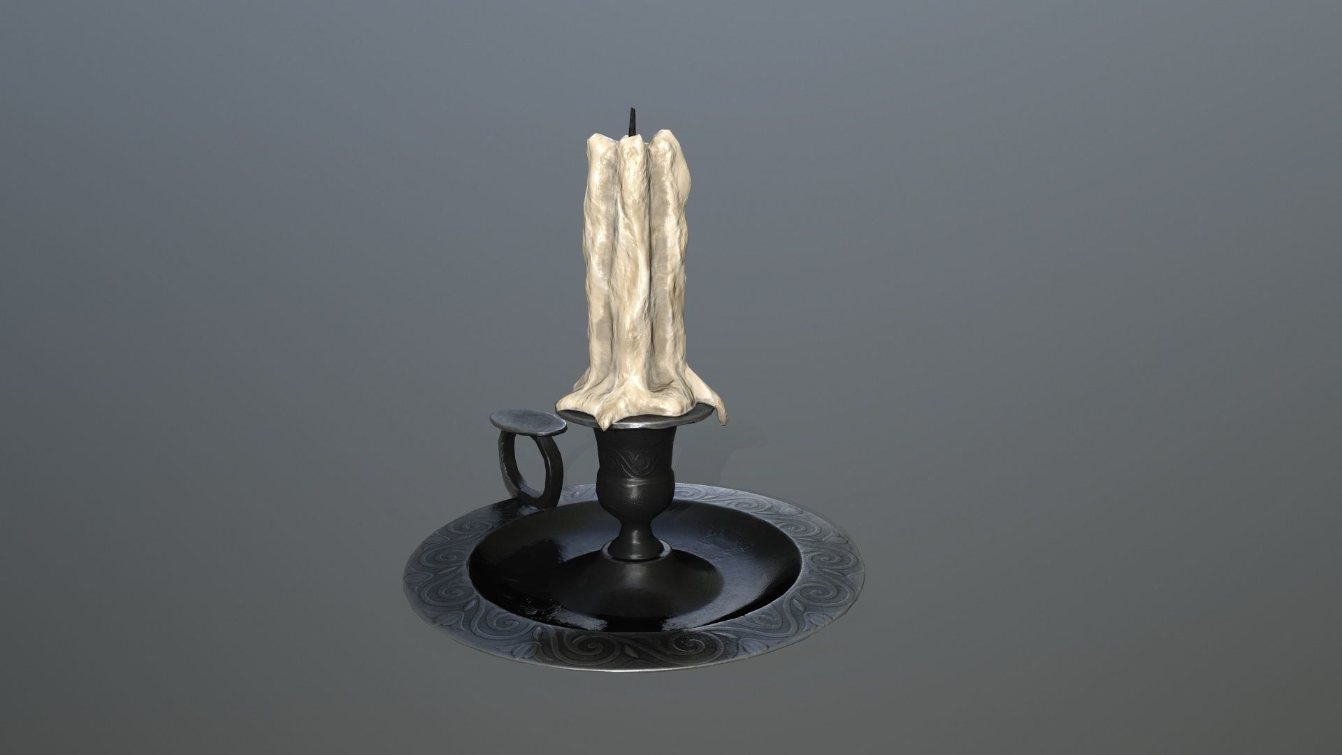 Candlestick candle Low-poly 3D model_5