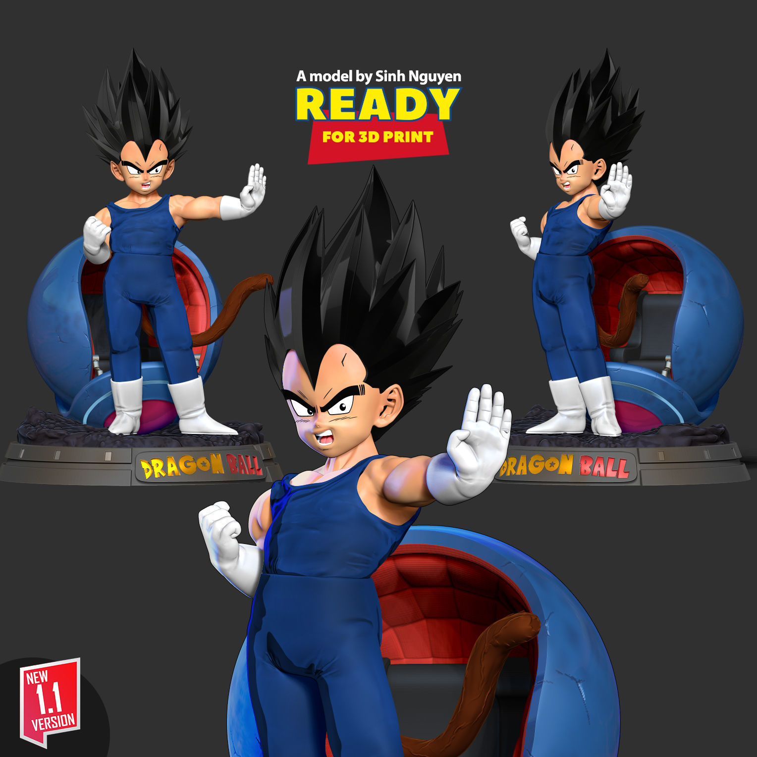 Young Vegeta 3D print model_1
