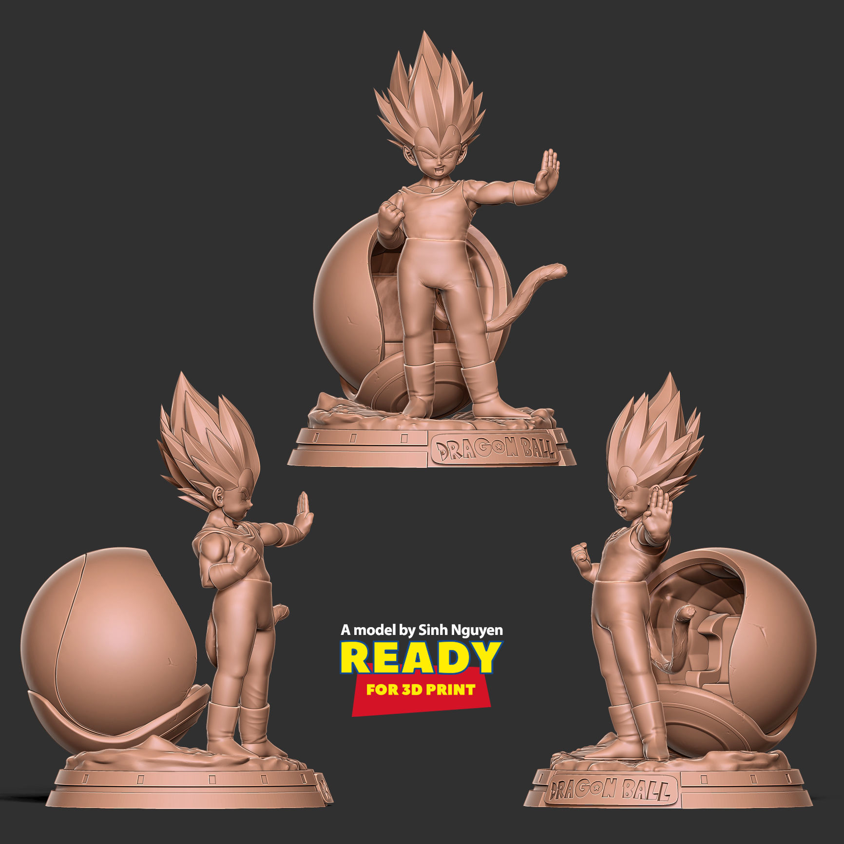 Young Vegeta 3D print model_5