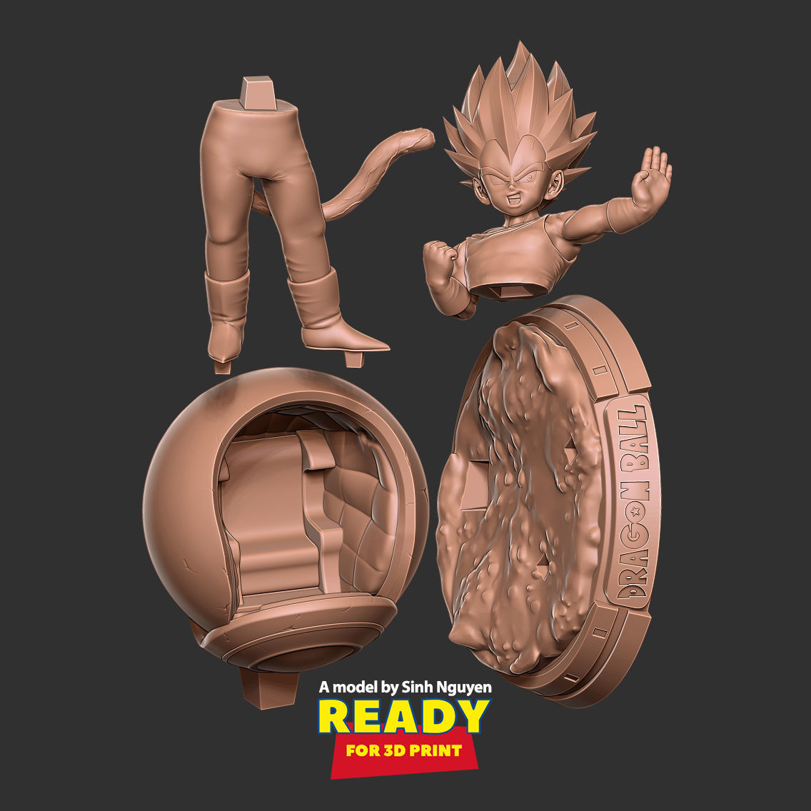 Young Vegeta 3D print model_2