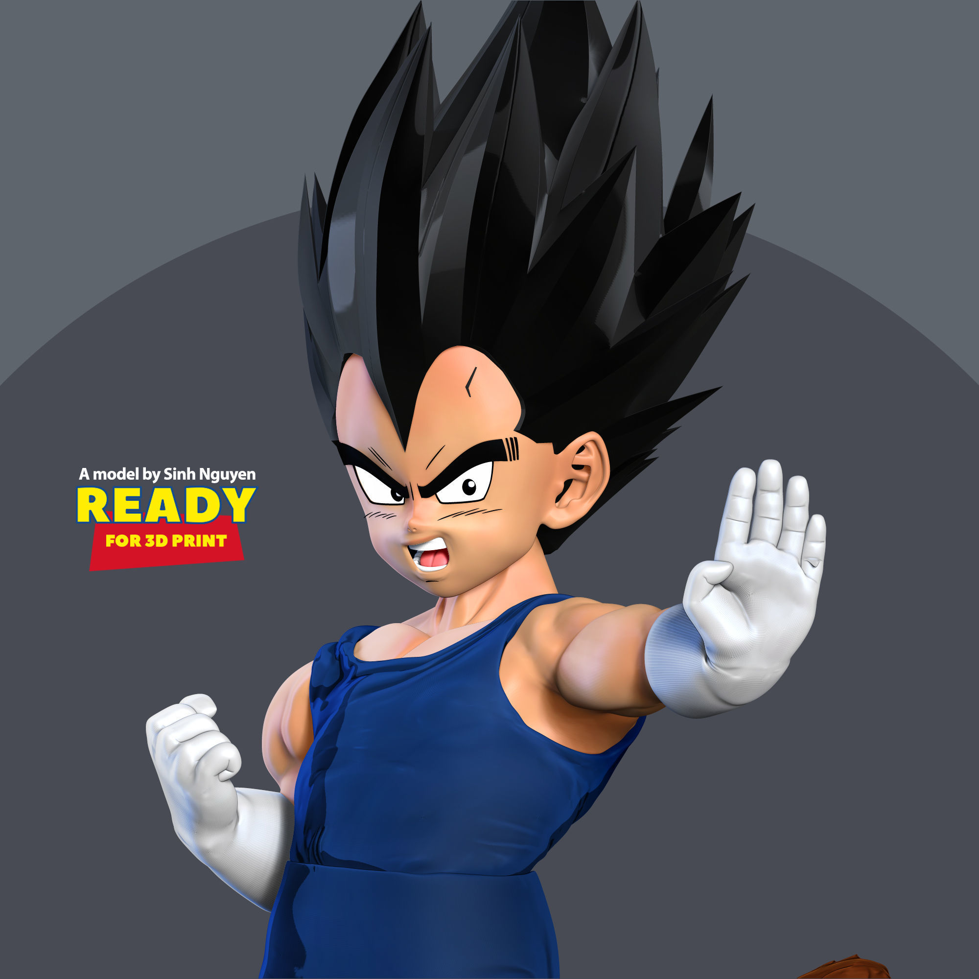 Young Vegeta 3D print model_10