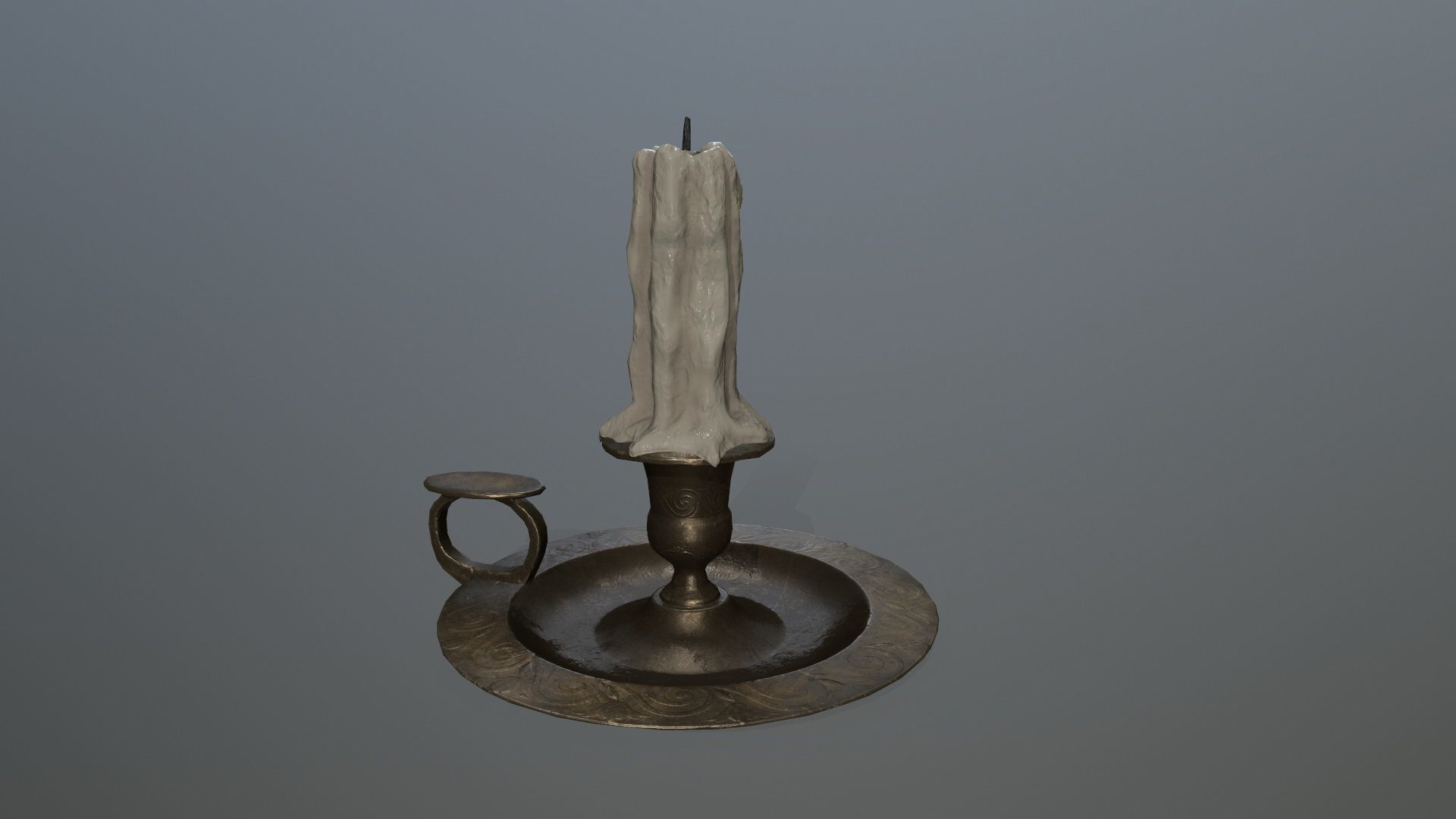 Candlestick candle Low-poly 3D model_4