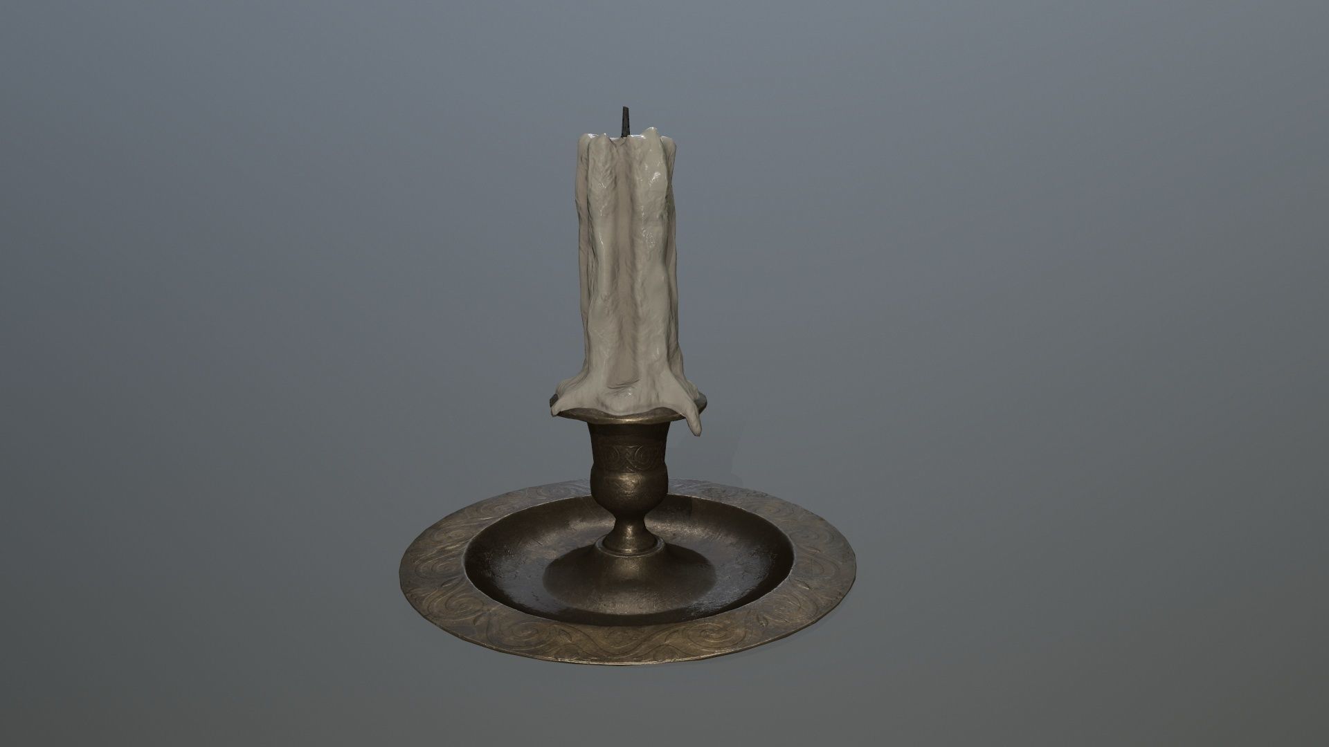 Candlestick candle Low-poly 3D model_5