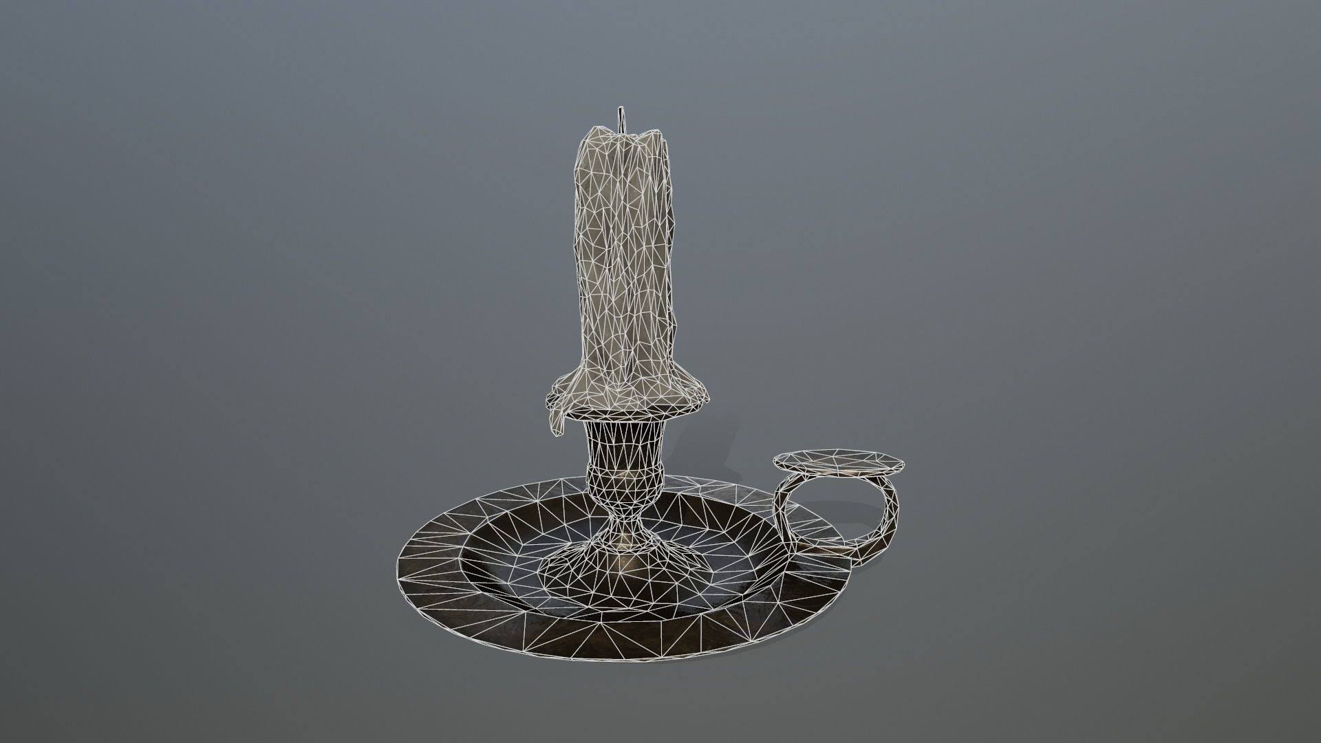 Candlestick candle Low-poly 3D model_9