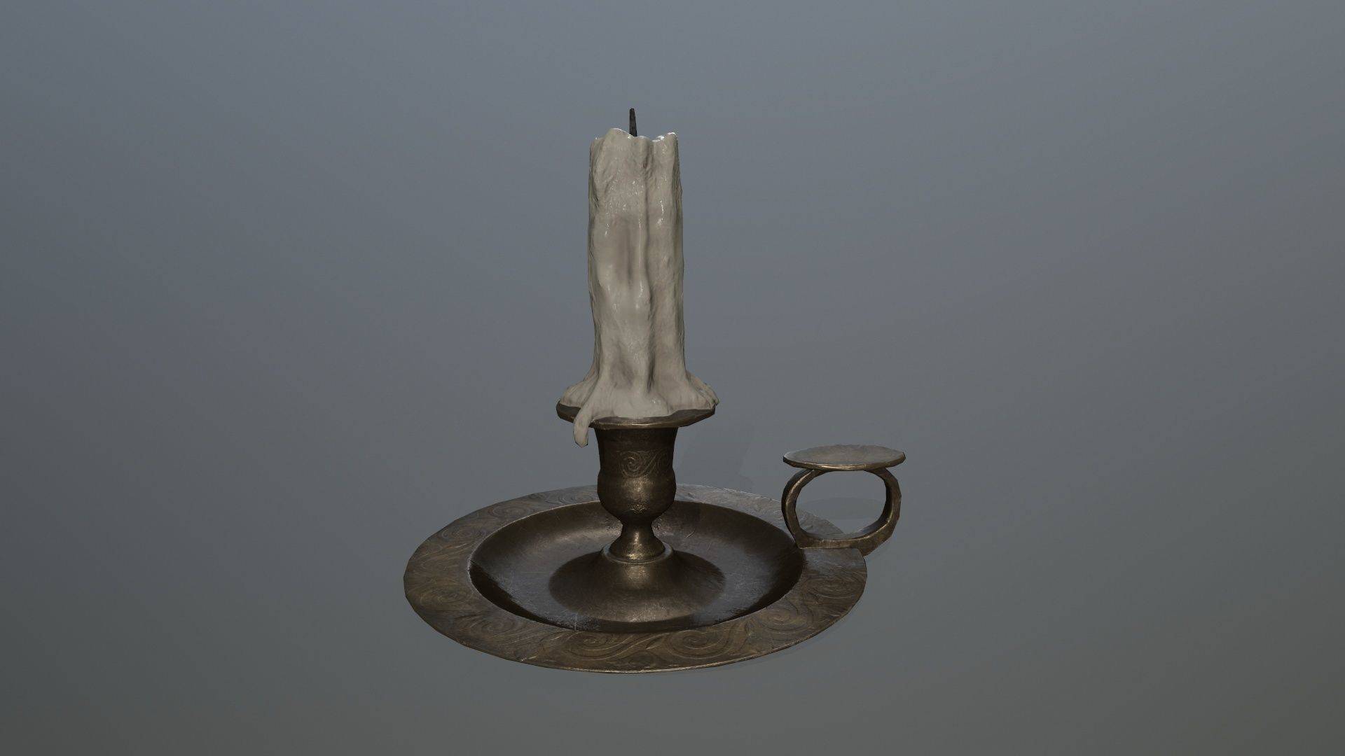 Candlestick candle Low-poly 3D model_6