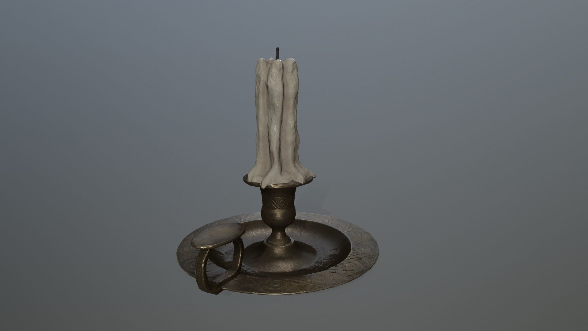 Candlestick candle Low-poly 3D model_3