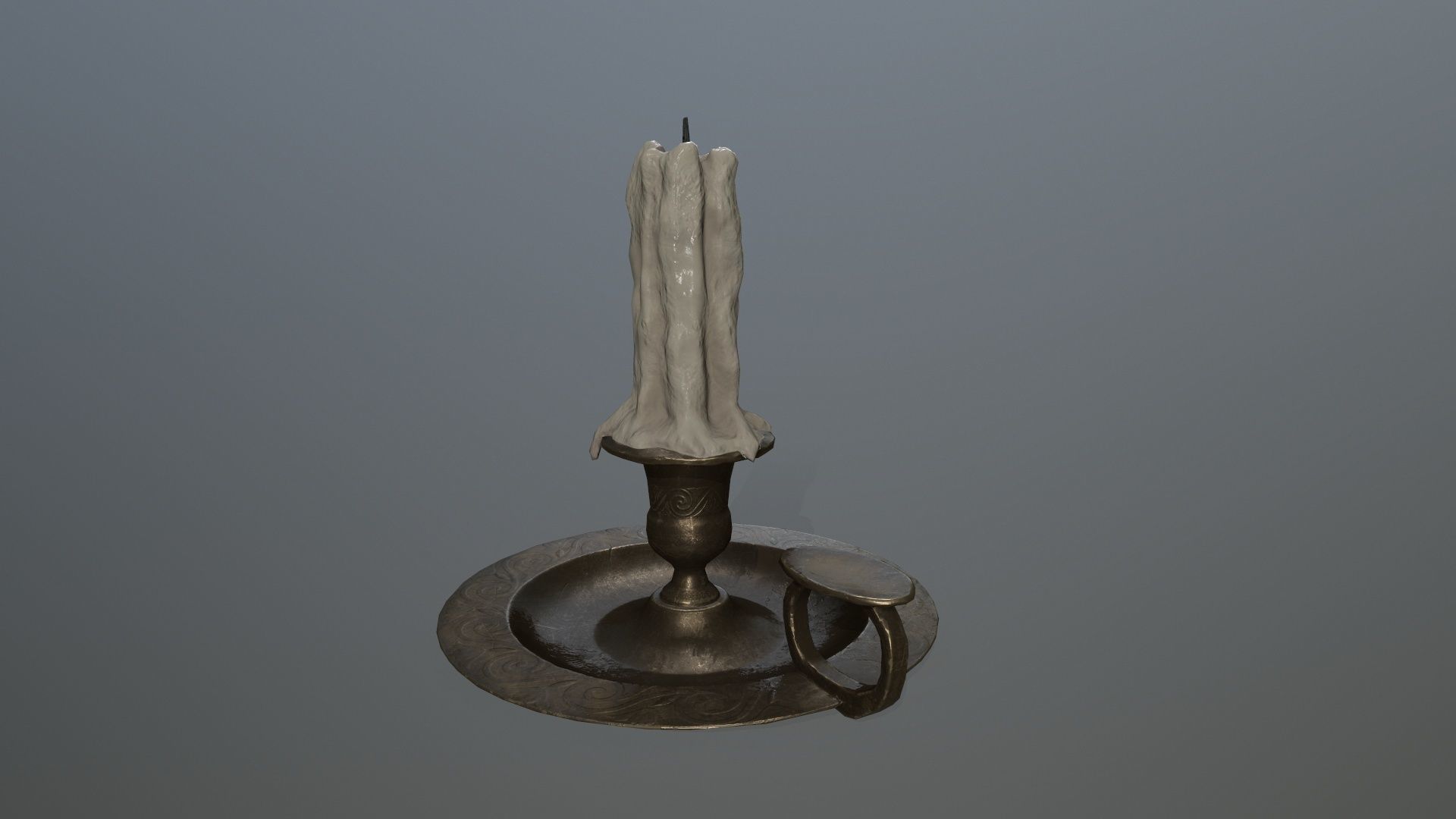 Candlestick candle Low-poly 3D model_2
