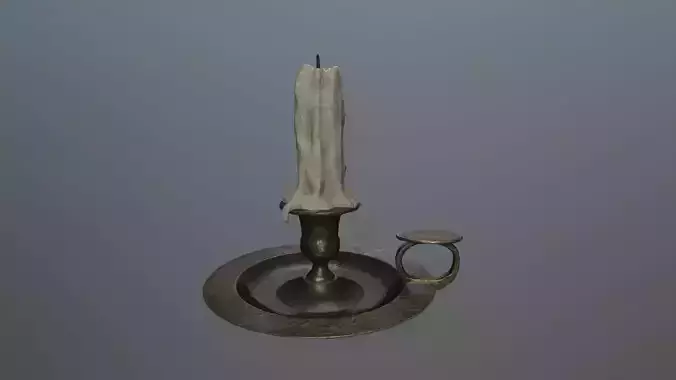 Candlestick candle Low-poly 3D model
