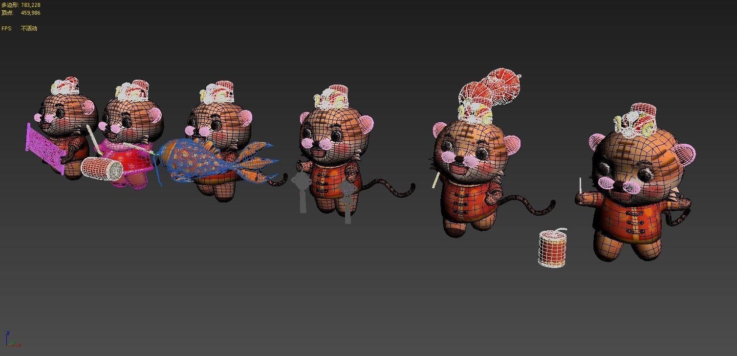 Auspicious cartoon tiger in the Year of the Tiger 3D model_2
