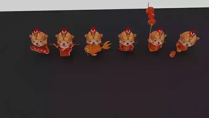 Auspicious cartoon tiger in the Year of the Tiger