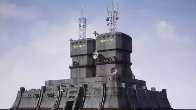 Fortress Modular Game Environment Low-poly 3D model