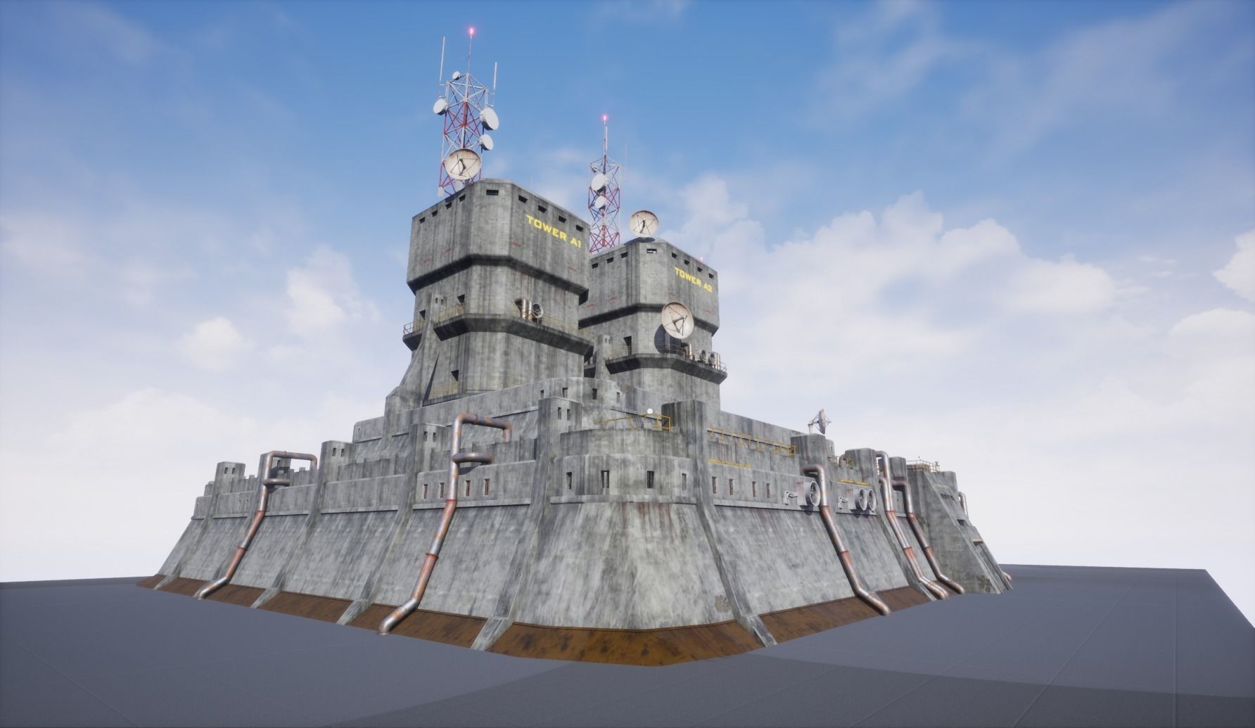 Fortress Modular Game Environment Low-poly 3D model_2