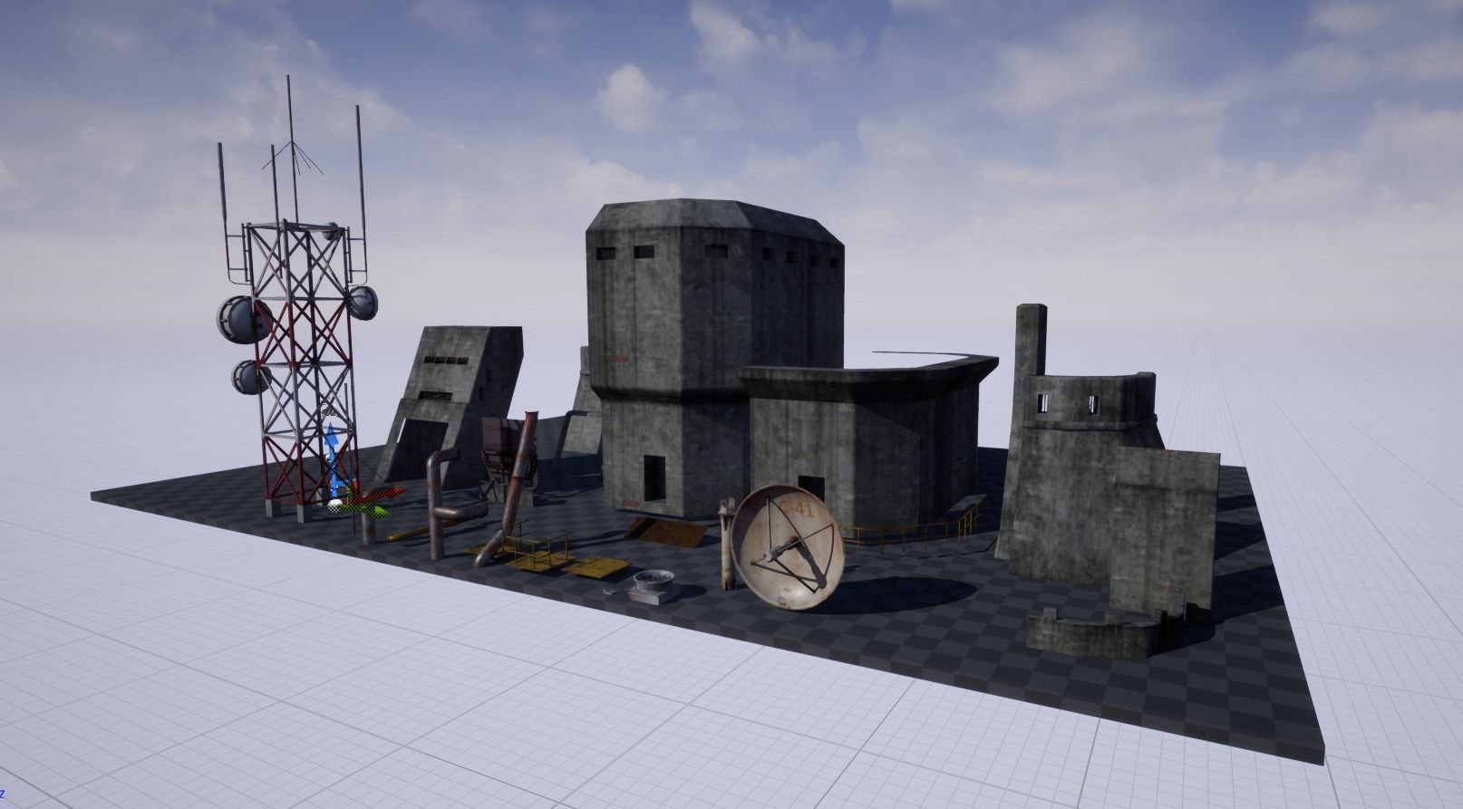 Fortress Modular Game Environment Low-poly 3D model_4