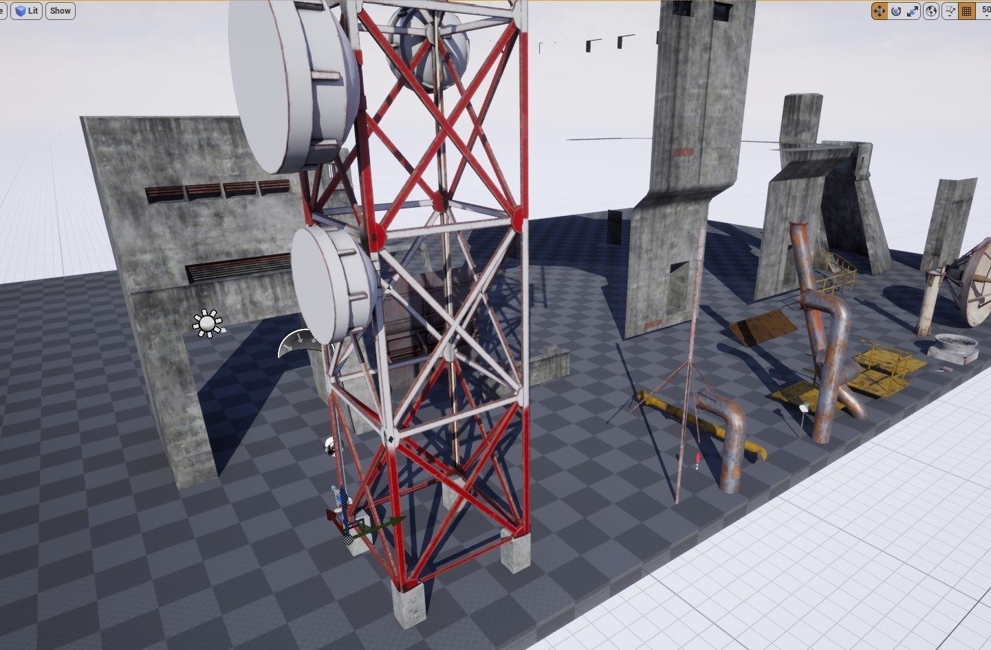 Fortress Modular Game Environment Low-poly 3D model_6