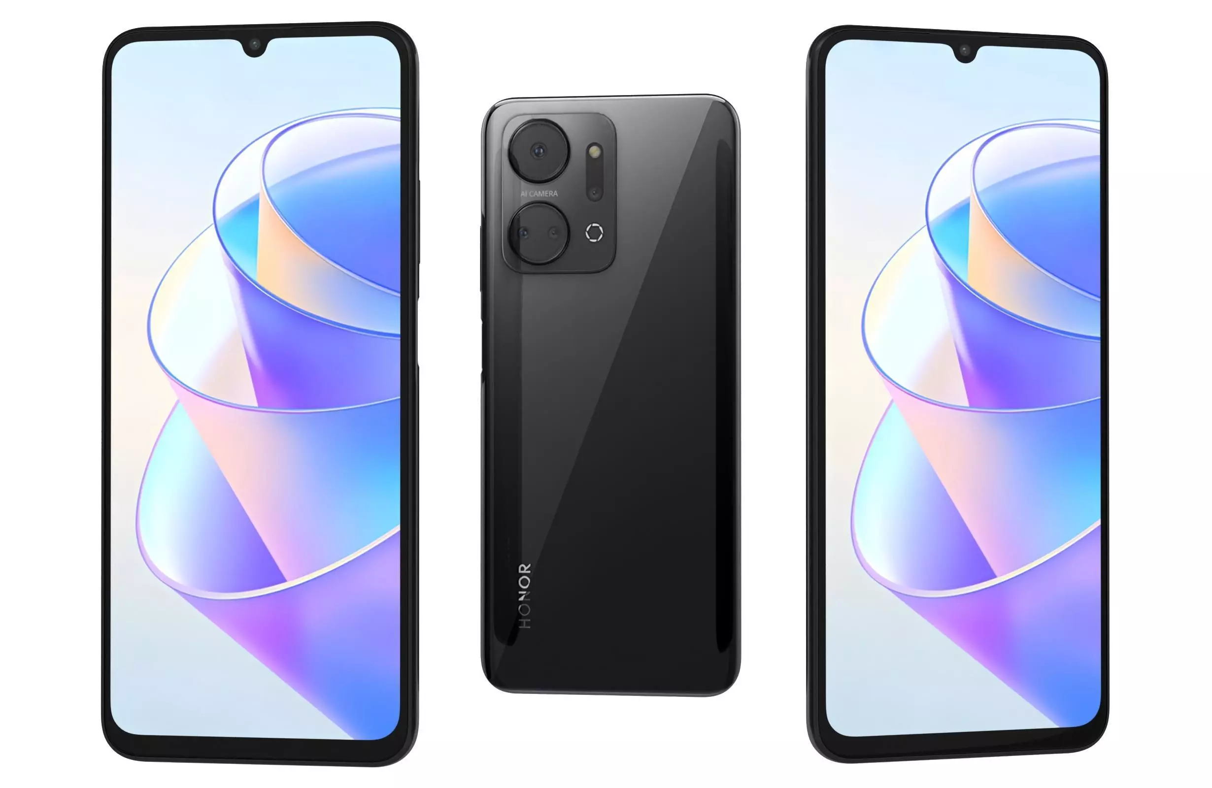 Honor X7A Black Low-poly 3D model_0