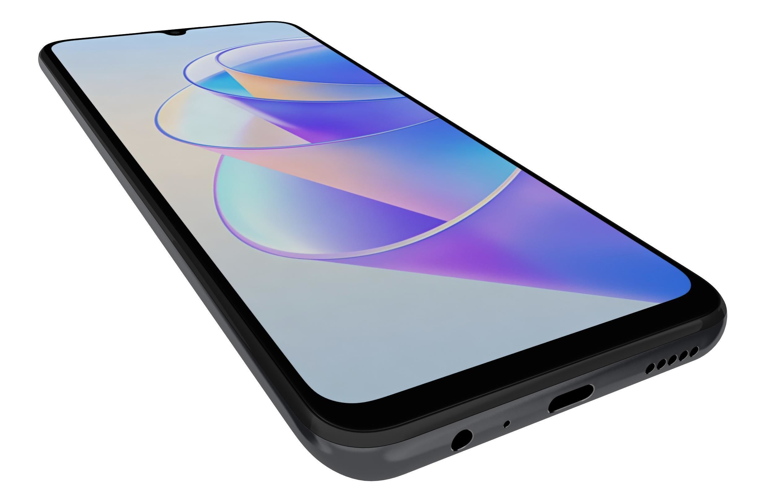 Honor X7A Black Low-poly 3D model_12