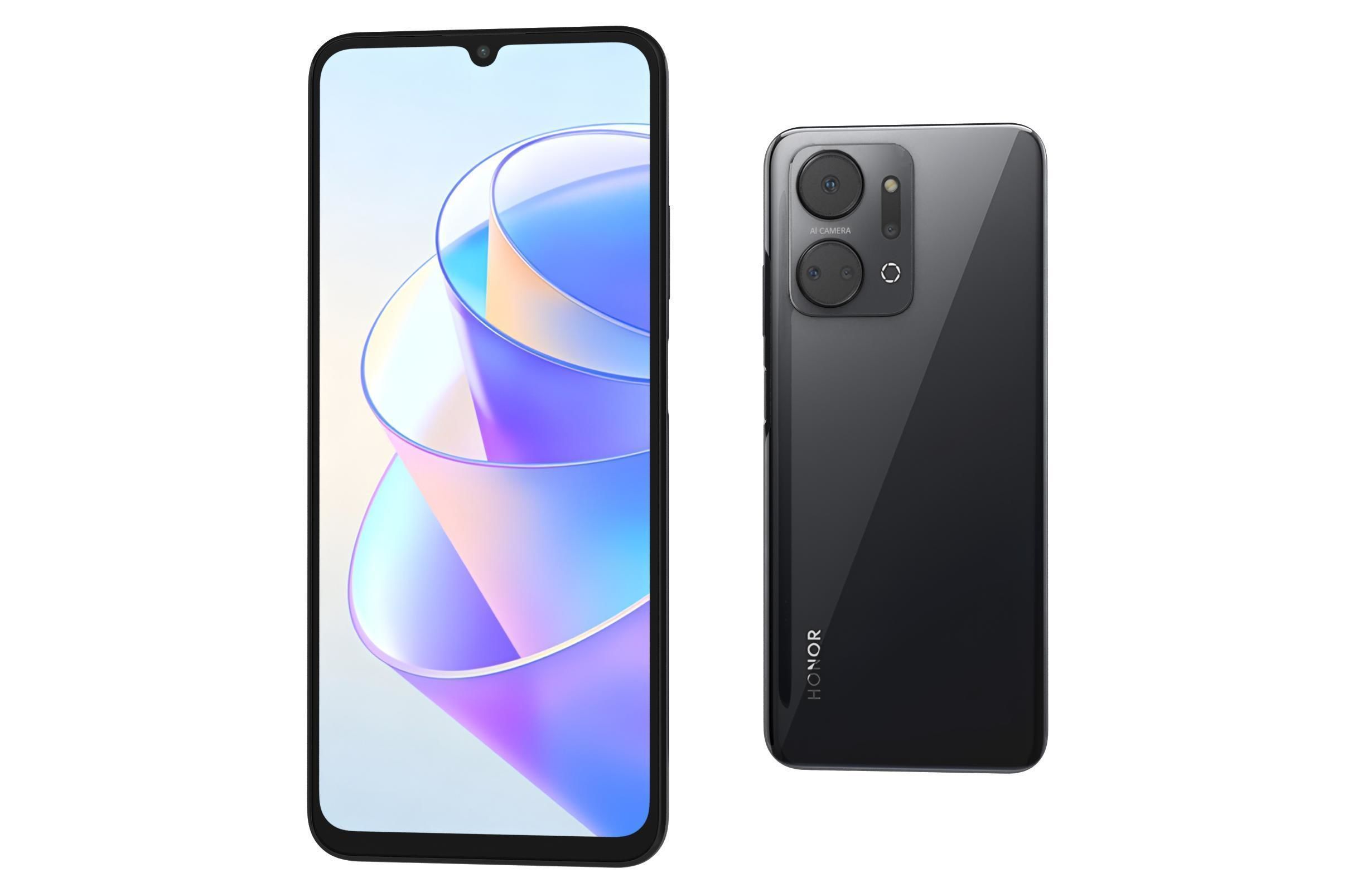 Honor X7A Black Low-poly 3D model_6