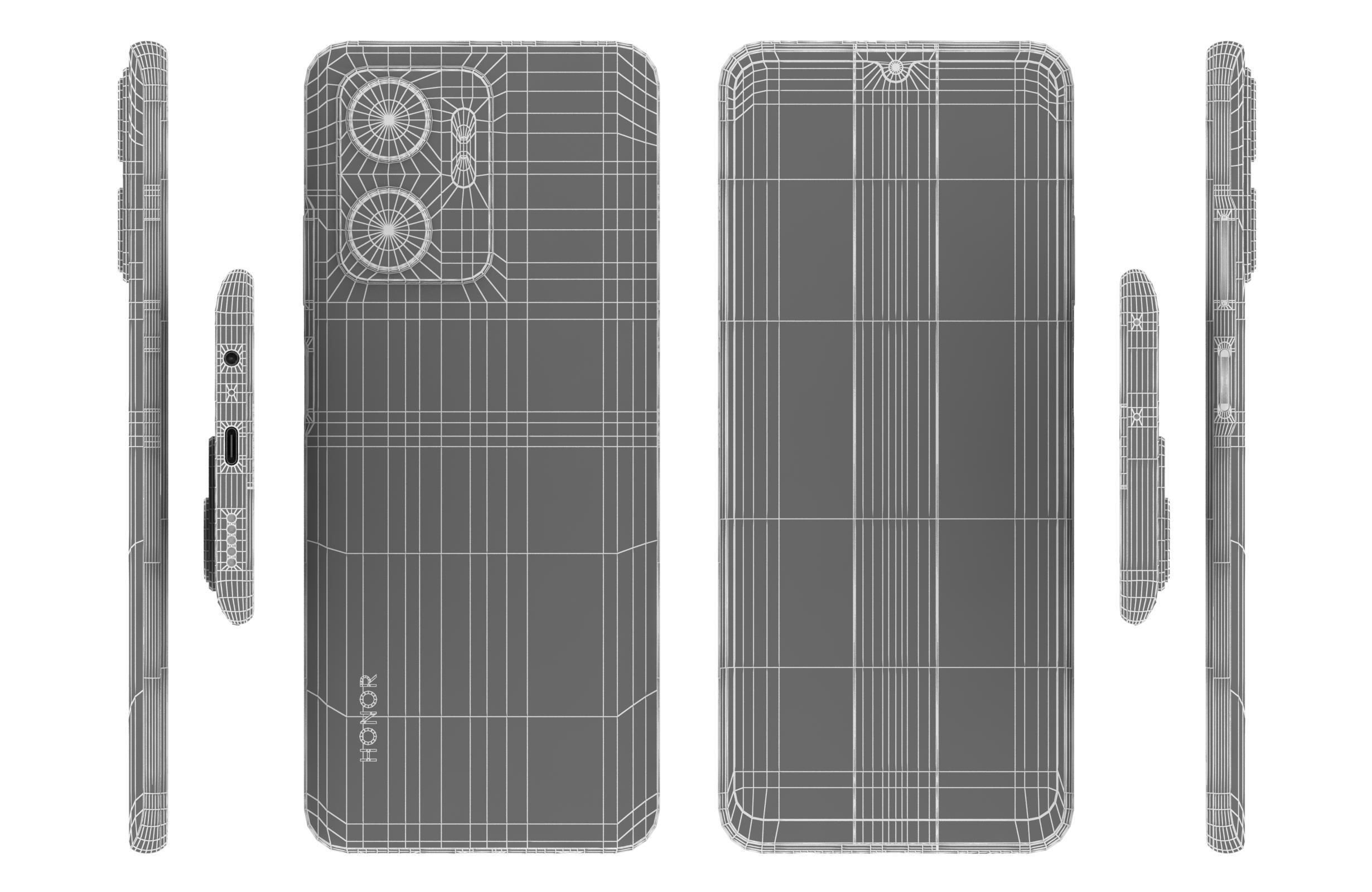 Honor X7A Black Low-poly 3D model_16