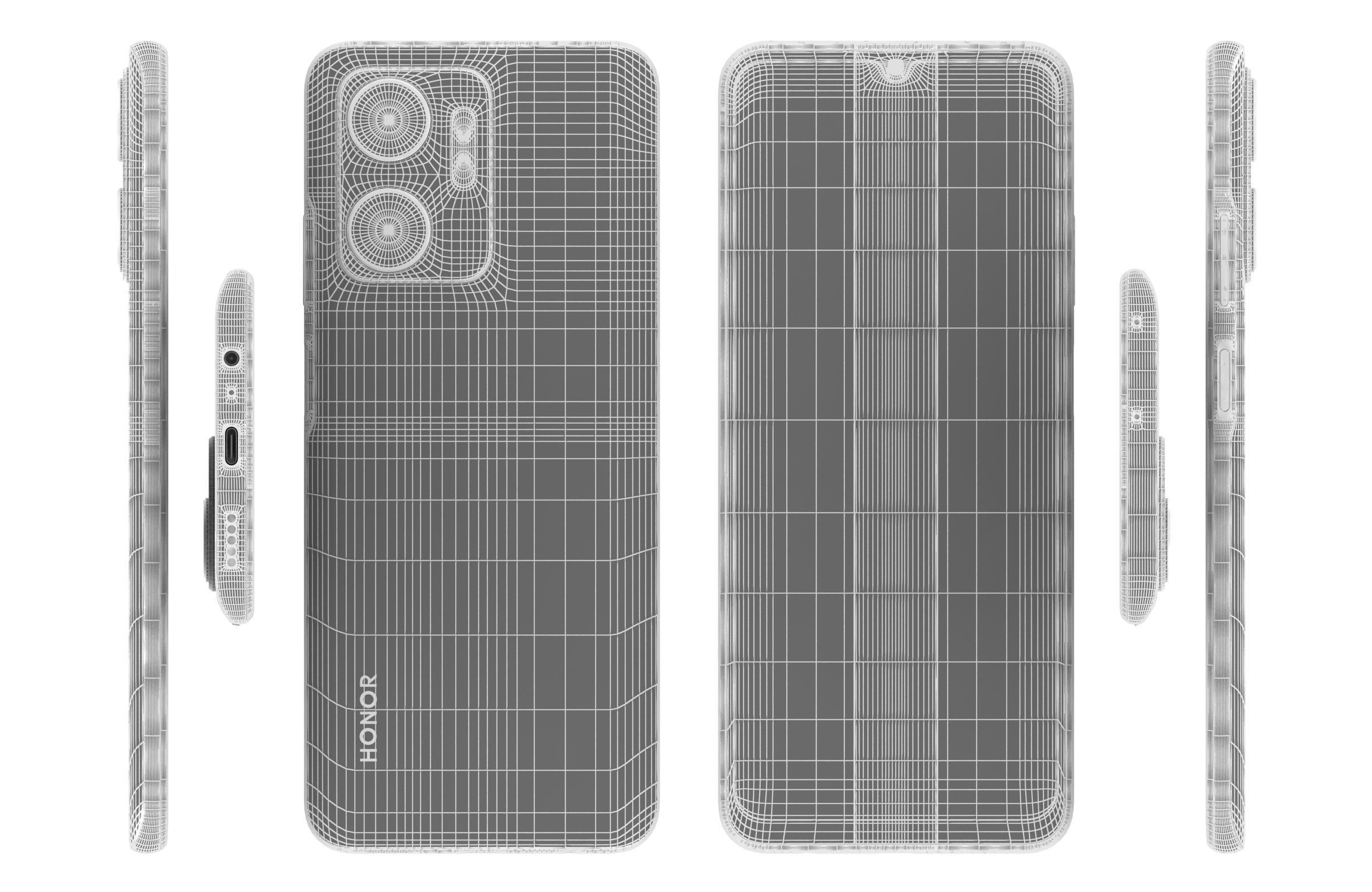 Honor X7A Blue Low-poly 3D model_17