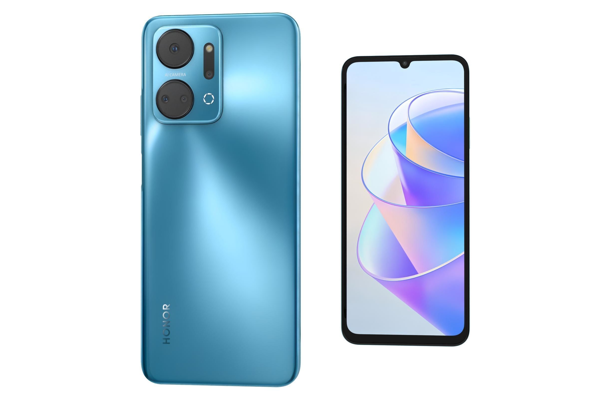 Honor X7A Blue Low-poly 3D model_7