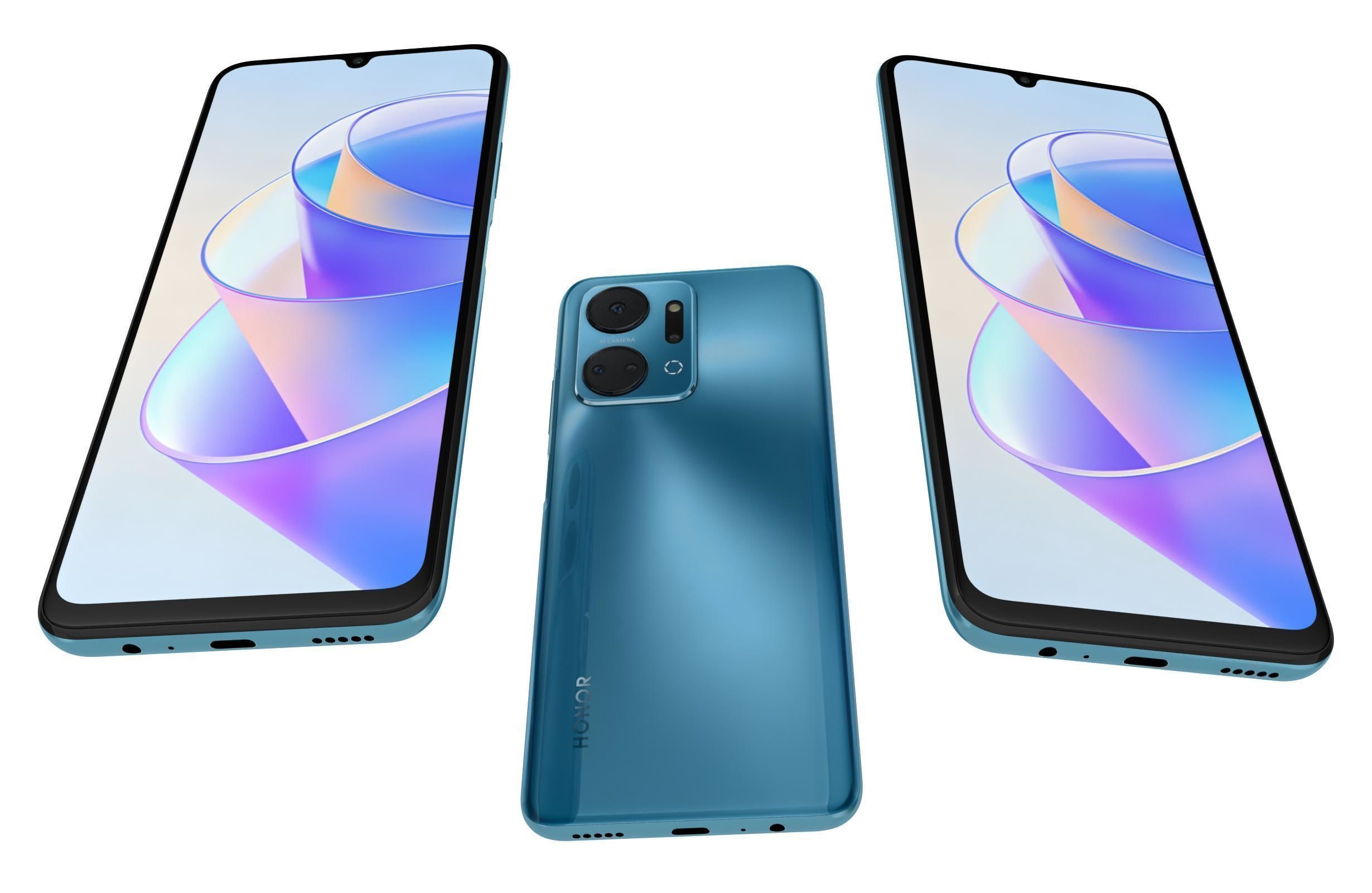 Honor X7A Blue Low-poly 3D model_2