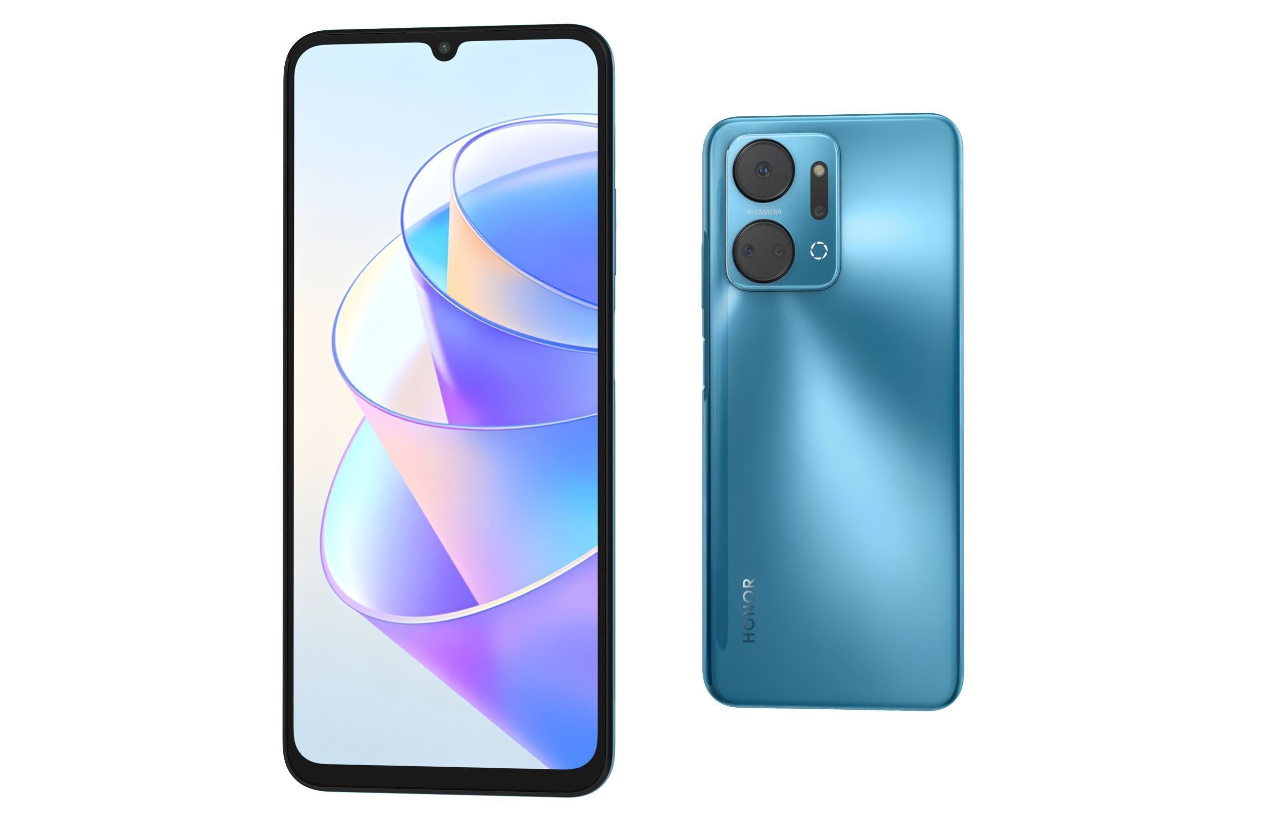 Honor X7A Blue Low-poly 3D model_6