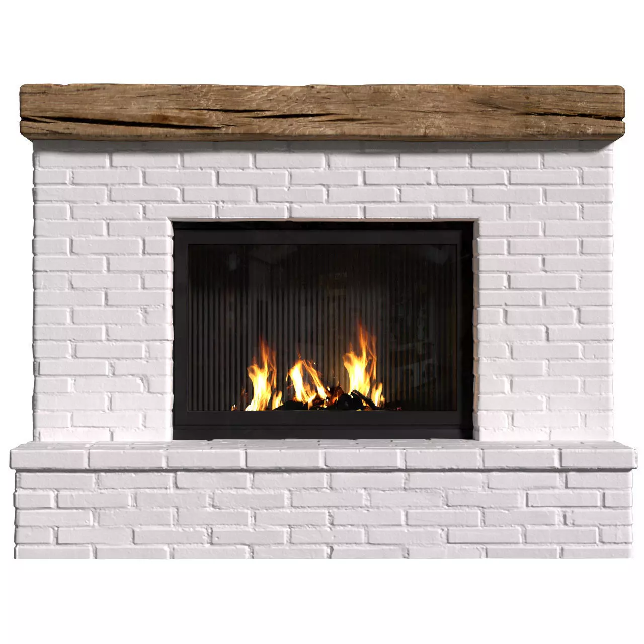 French Rustic Fireplace in Country style 3D model_0