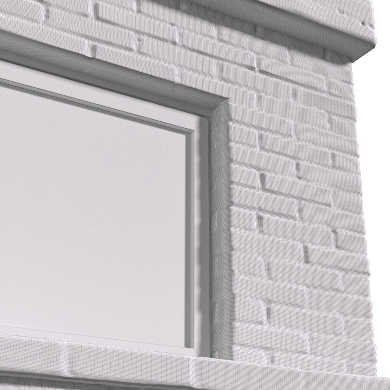 French Rustic Fireplace in Country style 3D model_4