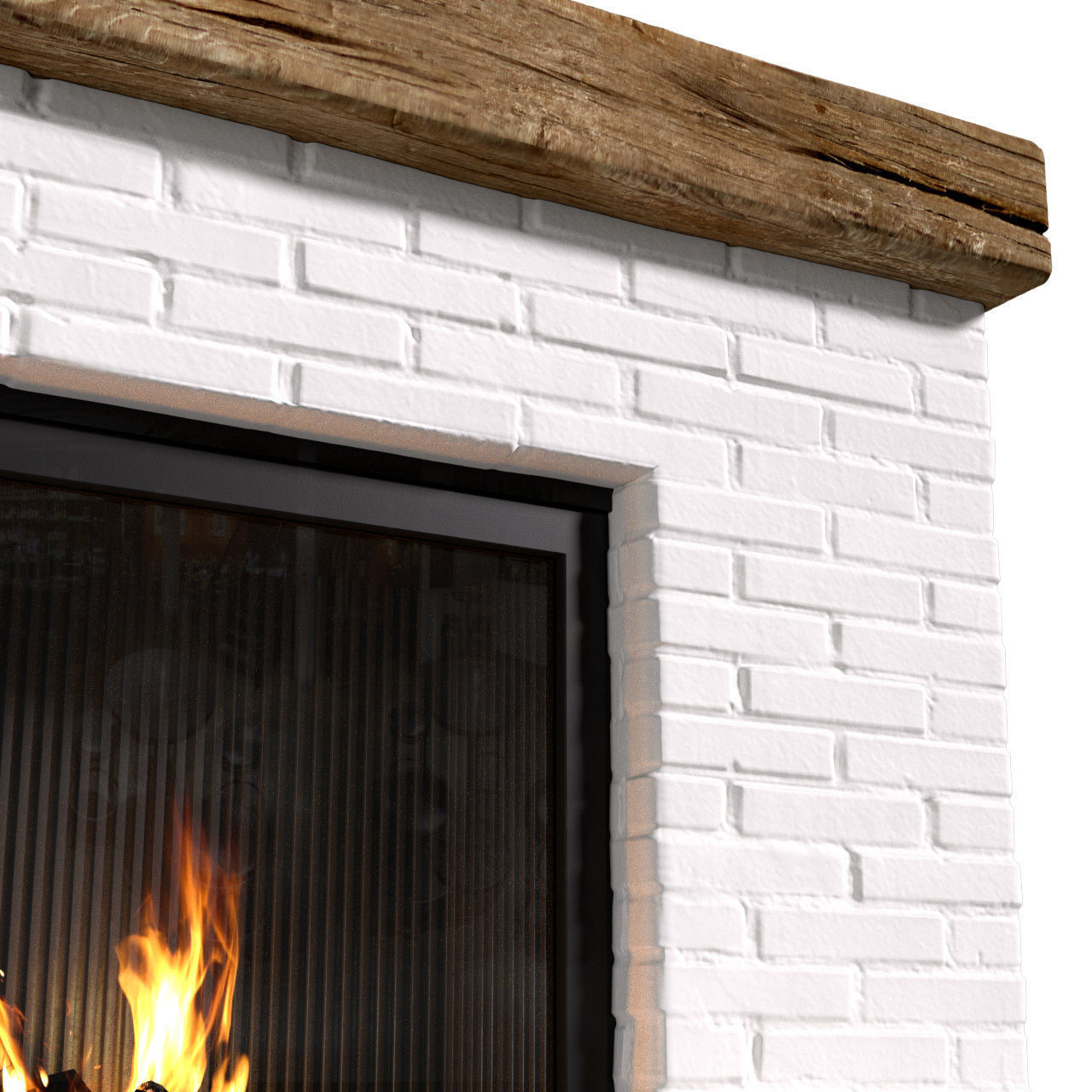 French Rustic Fireplace in Country style 3D model_2