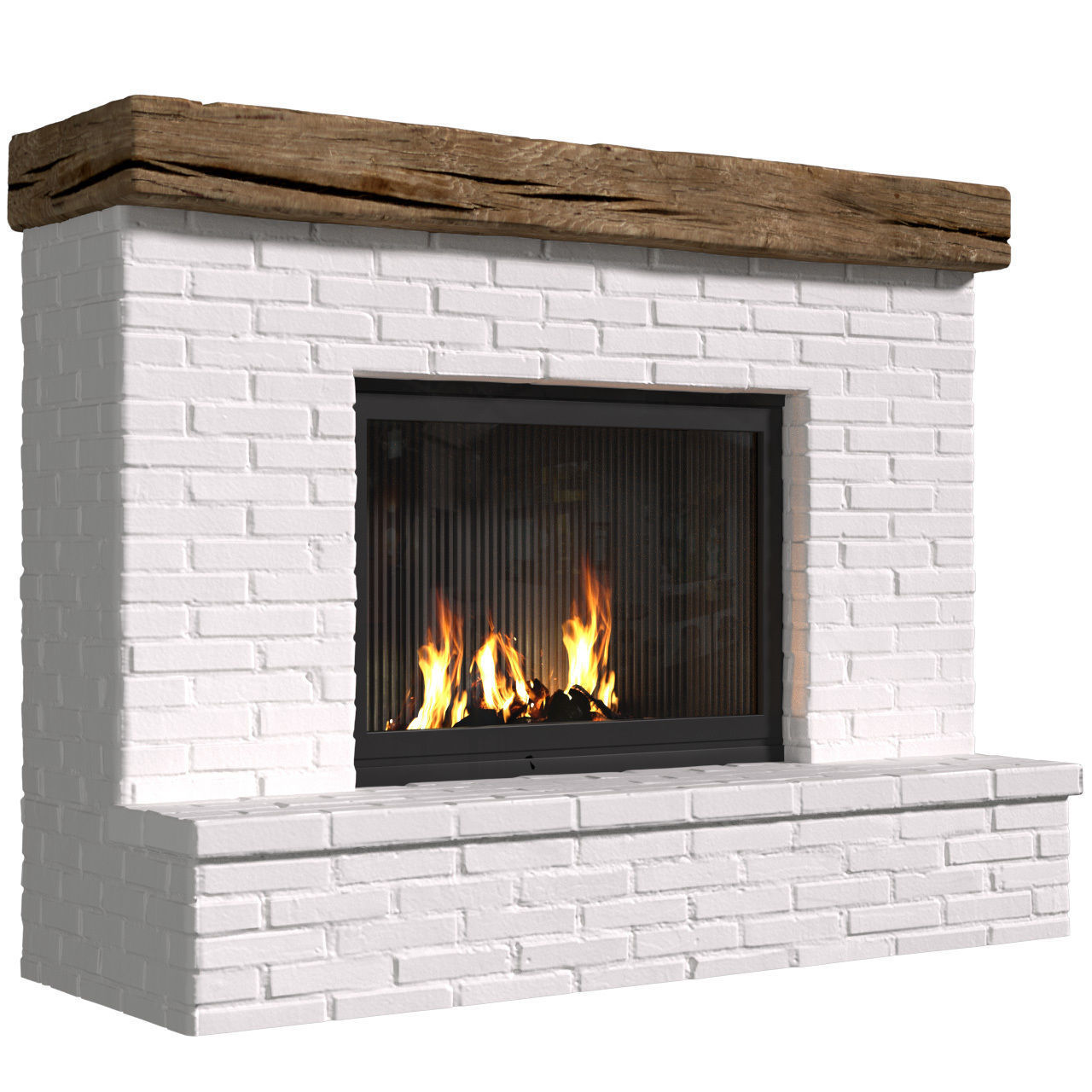 French Rustic Fireplace in Country style 3D model_1