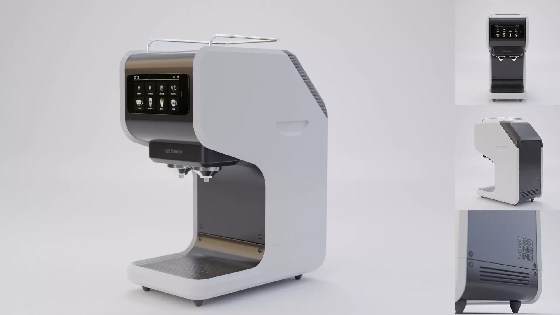 Auto Coffee Maker Concept Low-poly 3D model_0